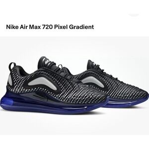 Nike Air Max 720 Pixel Gradient AO2924-013  Men's Size 9 2019 EUC‎ Purple Black